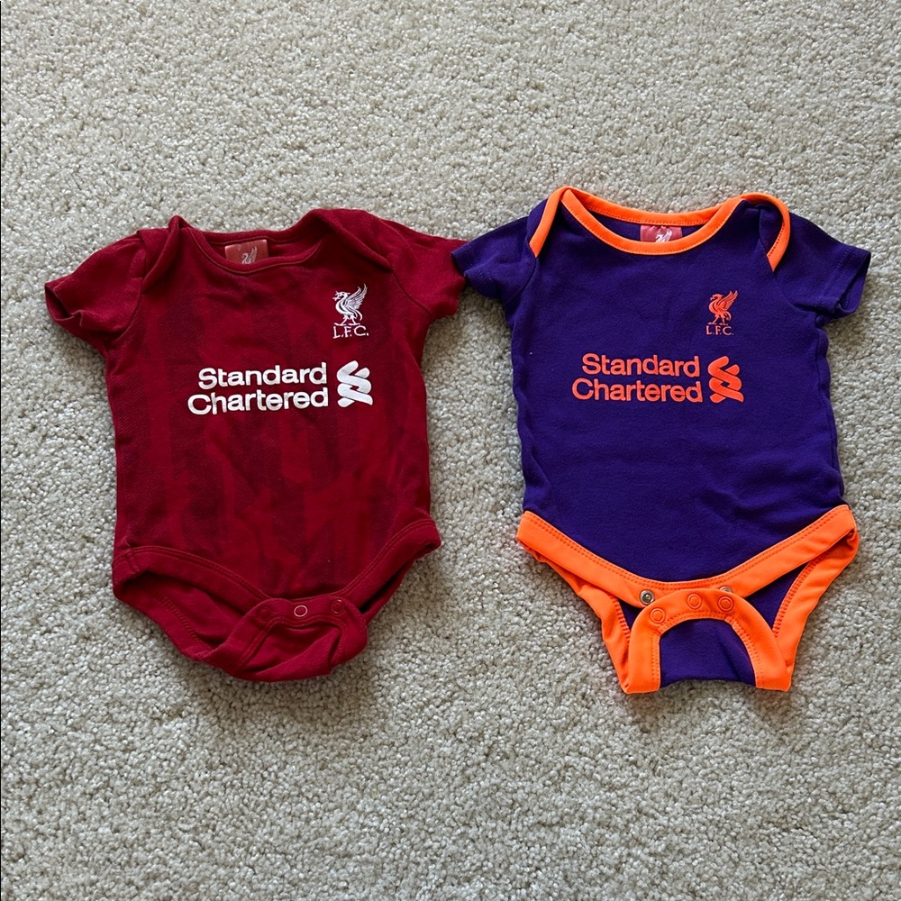 Liverpool Kids Bodysuits - Red and Purple
